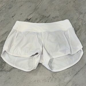 Brand new never worn white speed up lululemon shorts size 10 Tall